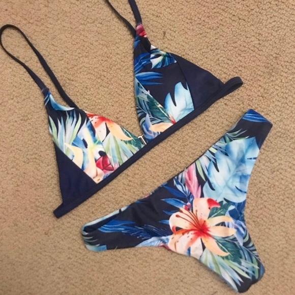 Other - Blue Tropical Floral Bikini